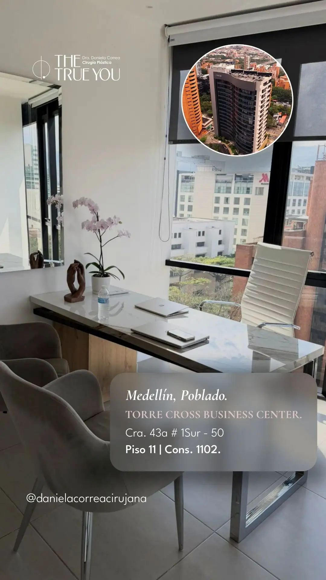 Dr. Daniela Correa consulting room in Medell&iacute;n, El Poblado — Torre Cross Business Center