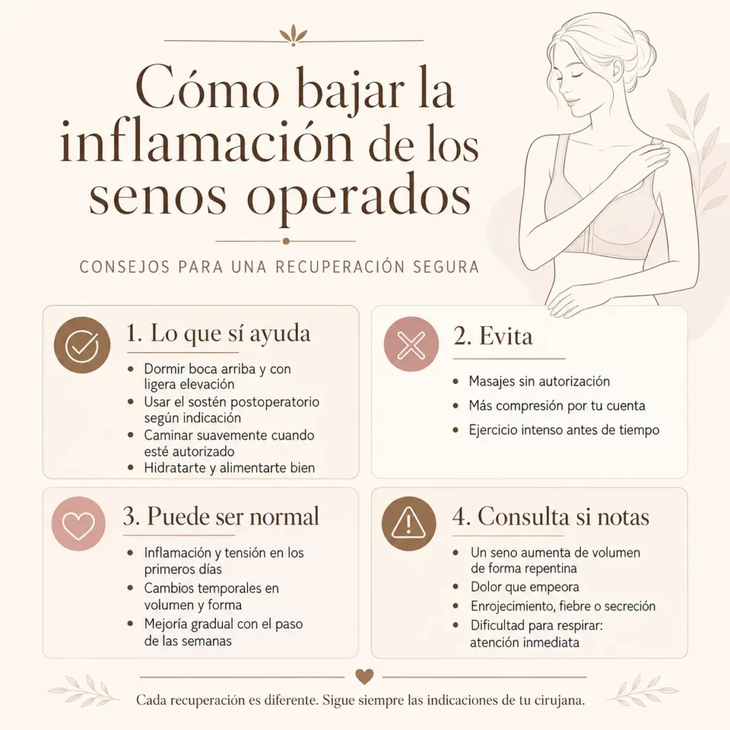 Como bajar la inflamación de los senos operados- Dra. Daniela Correa- Cirujana Plástica en Medellín- Que evitar
