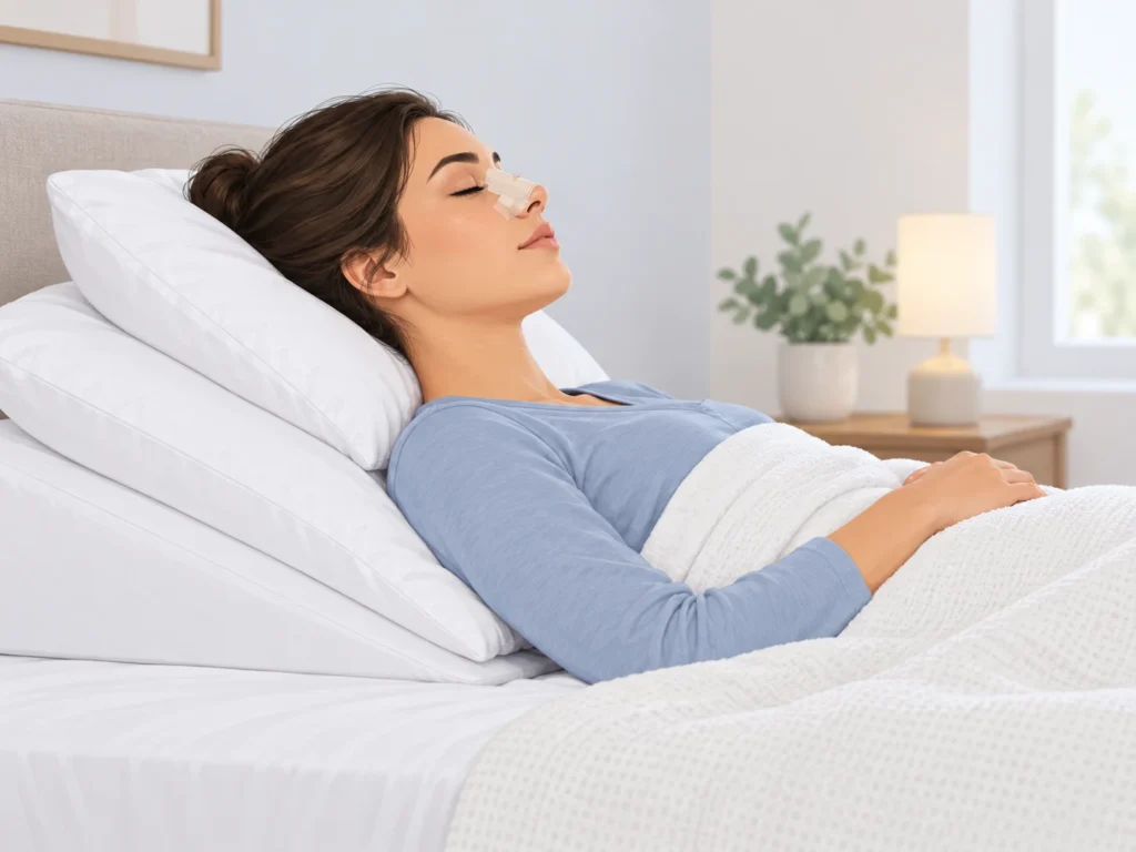 Cómo dormir después de una rinoplastia Guía para descansar mejor - Dormir boca arriba y con la cabeza elevada - Daniela Correa