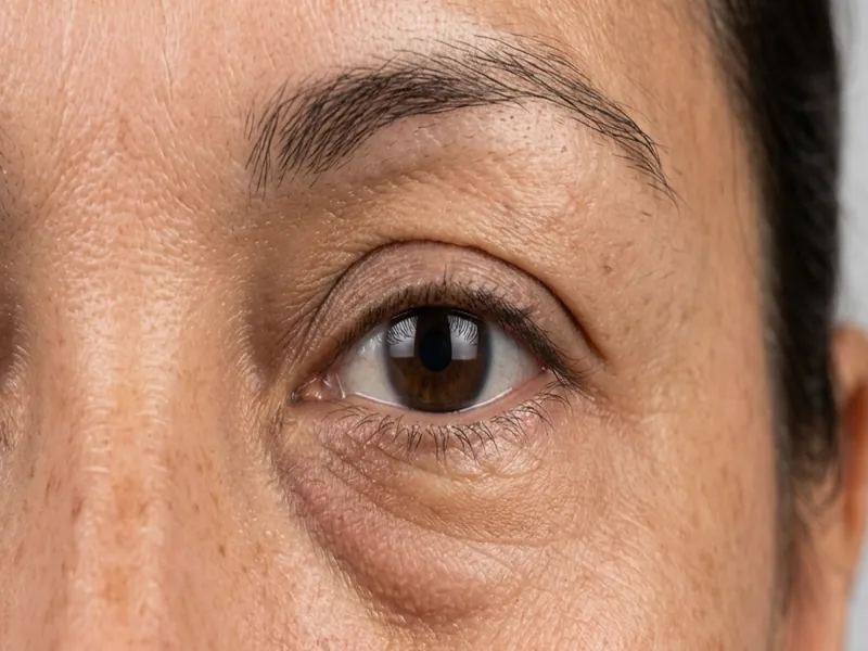 Imagen ilustrativa de bolsas de grasa debajo de los ojos